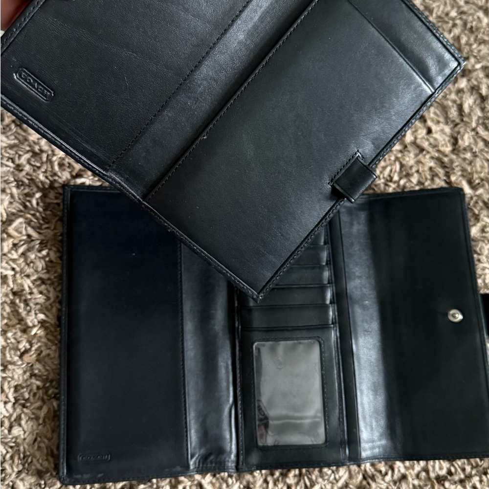 Black Patterned Wallet with Buckle - image 5